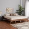 Baxton Studio Agatis MidCentury Modern Ash Walnut Finished Wood Queen Size Bed Frame 223-12887-ZORO - alternate 1